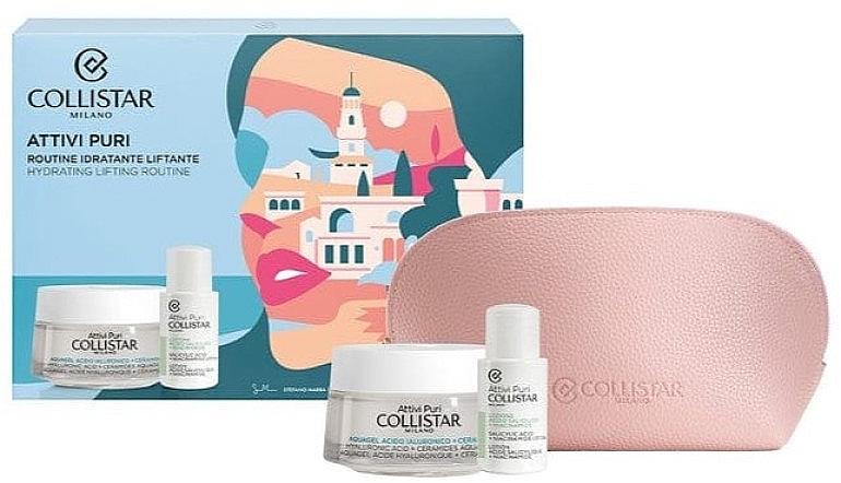 Set - Collistar Attivi Puri Gift Set (Gesichtscreme 50 ml + Gesichtslotion 15 ml)  — Bild N1