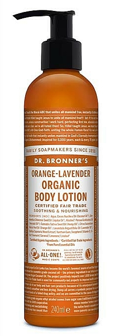 Pflegende und beruhigende Hand- und Körperlotion mit Orange-Lavendel - Dr. Bronner’s Orange Lavender Organic Hand & Body Lotion — Bild N1