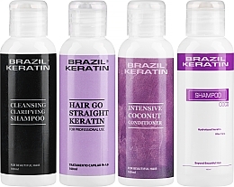 Düfte, Parfümerie und Kosmetik Brazil Keratin Hair Go Straight (Haarshampoo 2x100ml + Conditioner 100ml + Haarkeratin 100ml) - Set