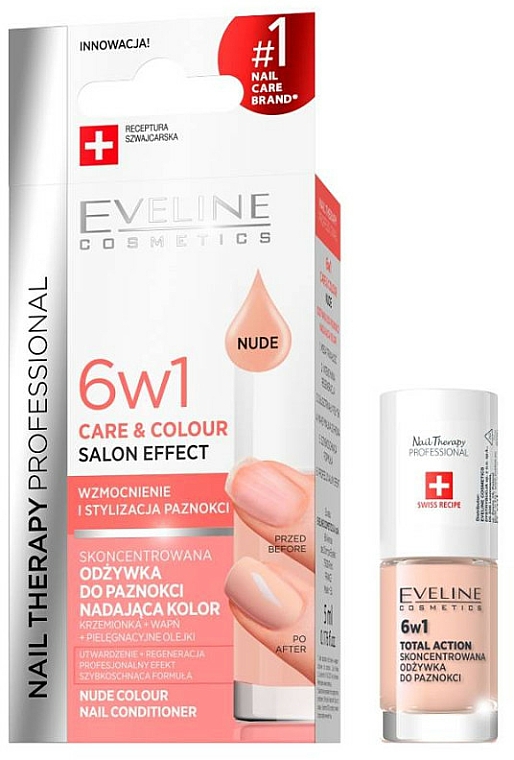 6in1 Nagelconditioner - Eveline Cosmetics Nail Therapy Professional 6 in 1 Care & Color — Bild N1