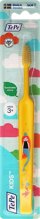 Kinderzahnbürste weich ab 3 Jahren gelb - TePe Kids Extra Soft — Bild N1