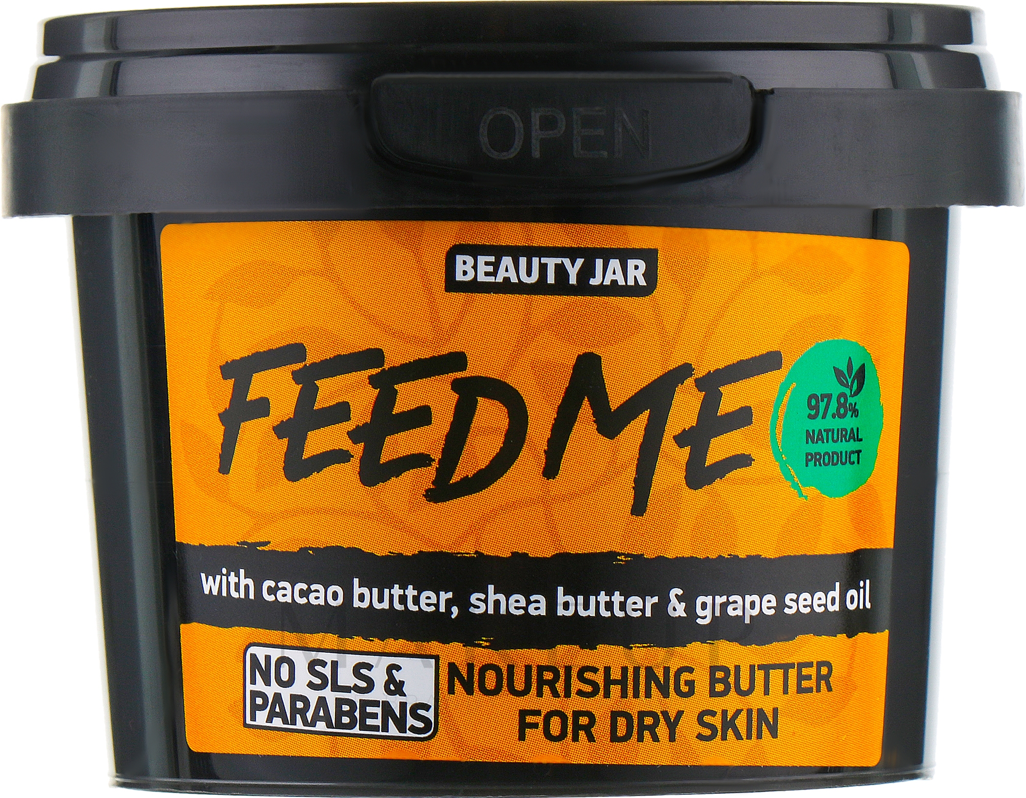 Pflegende Körperbutter "Feed Me" mit Kakaobutter, Sheabutter und Traubenkernöl für trockene Haut - Beauty Jar Nourishing Butter For Dry Skin — Bild 90 g