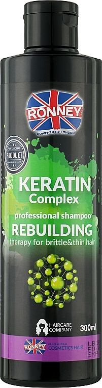 Wiederaufbauendes Shampoo mit Keratinkomplex für sprödes und dünnes Haar - Ronney Keratin Complex Rebuilding Shampoo — Bild N1