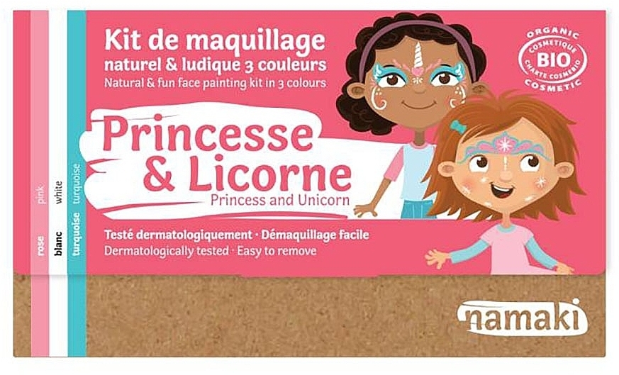 Schminkset für Kinder - Namaki Princess & Unicorn 3-Color Face Painting Kit (Gesichtsfarbe 7,5g + Pinsel 1 St. + Accessories 2 St.) — Bild N3