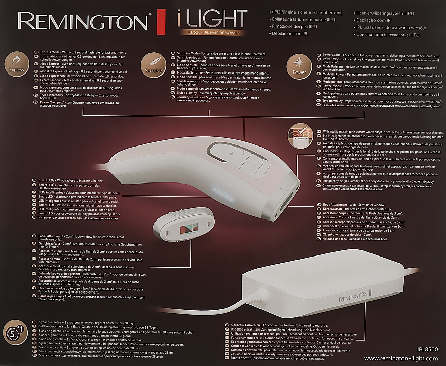 IPL-Haarentfernungsgerät - Remington IPL8500 I-Light Luxe — Bild N5