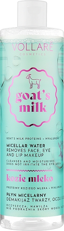 Feuchtigkeitsspendende Mizellen-Reinigungswasser mit Hyaluronsäure und Ziegenmilch - Vollare Goat's Milk Micellar Water Hedra Hyaluron — Bild N1