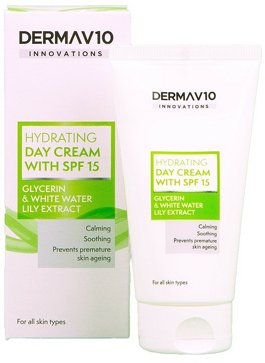 Feuchtigkeitsspendende und beruhigende Tagescreme für das Gesicht SPF 15 - Derma V10 Innovations Hydrating Day Cream with SPF 15 — Bild N1