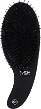 Haarbürste gemischte Borsten schwarz - Olivia Garden Expert Care Curve Boar & Nylon Bristles Matt Black — Bild N1