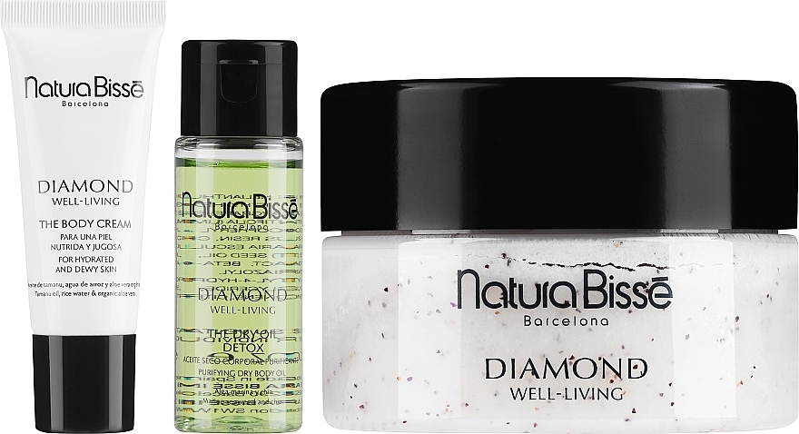 Körperpflegeset - Natura Bisse Diamond Well-Living (Körpercreme 20ml + Trockenöl 30ml + Körperpeeling 200ml) — Bild N2