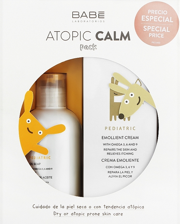 Körperpflegeset - Babe Laboratorios Atopic Calm Pack (Körpercreme 200ml + Öl-Seife 200ml) — Bild N1