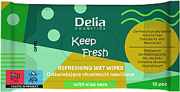 Düfte, Parfümerie und Kosmetik Feuchttücher mit Aloe Vera 15 St. - Delia Keep Fresh Refreshing Wet Wipes With Aloe Vera