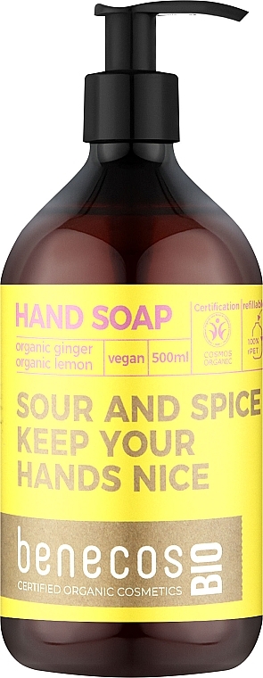 Handseife - Benecos Hand Soap Organic Ginger and Lemon — Bild N1