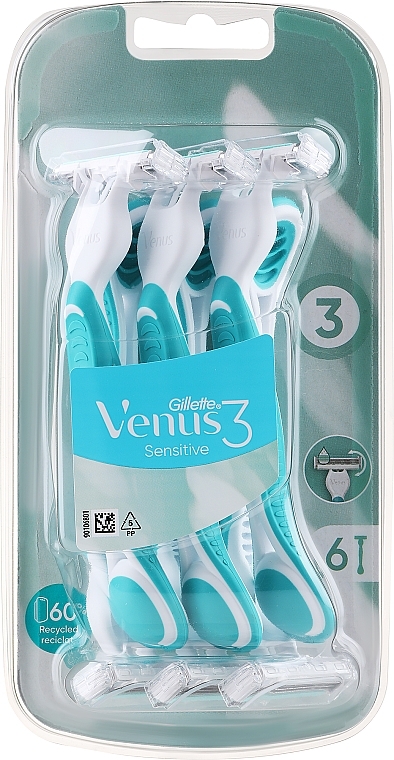 Einwegrasierer für empfindliche Haut azurblau 6 St. - Gillette Venus Sensitive — Bild N1