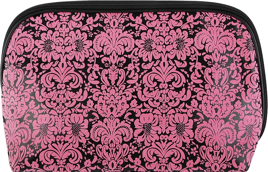 Kosmetiktasche 32x12x21.5 cm schwarz mit rosa Muster - Titania Cosmetic Bag Black & Pink — Bild N1