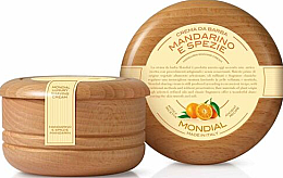 Düfte, Parfümerie und Kosmetik Rasiergel Mandarino e Spezie - Mondial Shaving Cream Wooden Bowl