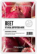 Düfte, Parfümerie und Kosmetik Nährende Tuchmaske für das Gesicht mit Rote Bete Extrakt - Dermal It's Real Superfood Beat Mask