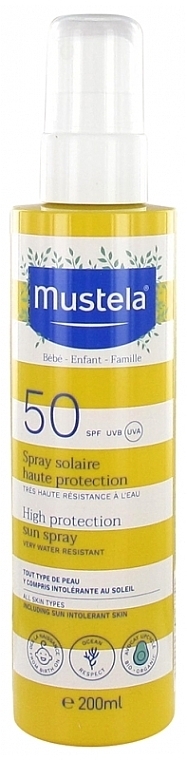 Sonnenschützendes Gesichts- und Körperspray für die empfindliche Baby- und Kinderhaut - Mustela Bebe High Protection Sun Spray SPF 50 — Bild N1