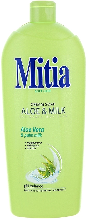 Creme-Seife Aloe Vera und Milch (Nachfüller) - Mitia Aloe & Milk Cream Soap  — Bild N1