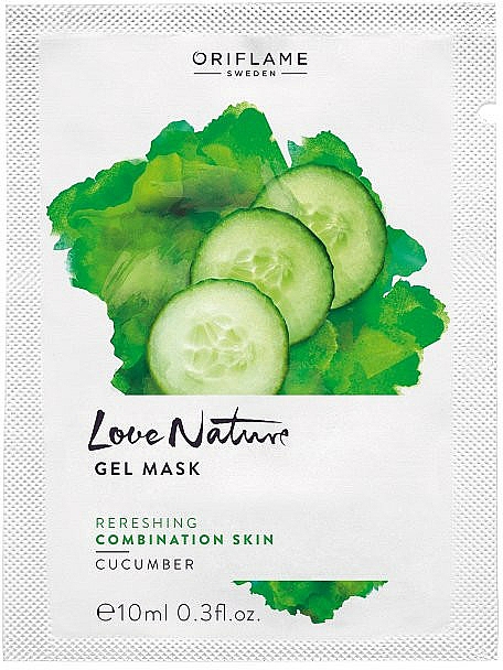 Feuchtigkeitsspendende Gesichtsmaske mit Gurke - Oriflame Love Nature Cucumber Gel Mask (Probe)