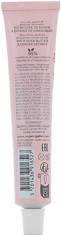 Roger & Gallet Gingembre Rouge - Pflegende, glättende und energiespendende Hand- und Nagelcreme mit Sheabutter und Granatapfelöl — Bild N2