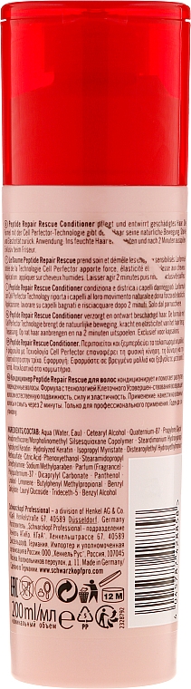 Haarspülung - Schwarzkopf Professional BC Bonacure Peptide Repair Rescue Conditioner — Bild N2