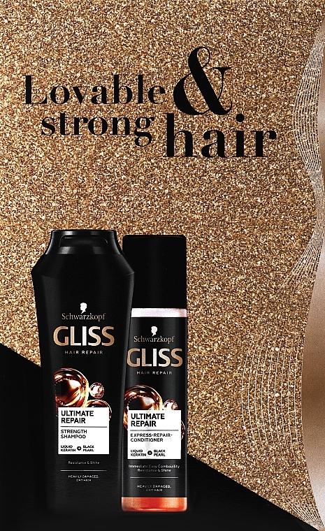Haarpflegeset - Gliss Ultimate Repair Lovable & Strong Hair  — Bild N1