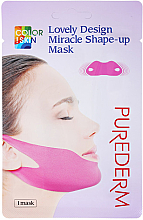 Düfte, Parfümerie und Kosmetik Modellierende korrigierende und straffende Maske für die Gesichtskonturen und das Doppelkinn mit Kollagen - Purederm Lovely Design Miracle Shape-up V-line Mask