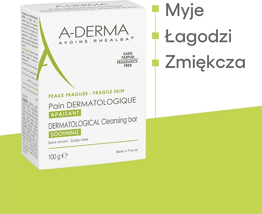 Dermatologische Seife mit Hafer für gereizte Haut - A-Derma Soap Free Dermatological Bar — Foto N4