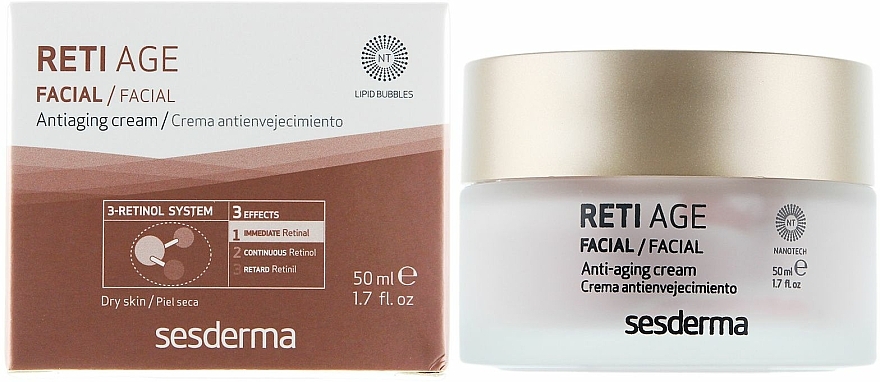 Anti-Aging Gesichtscreme mit 3-Retinol-System - SesDerma Laboratories Reti Age Facial Antiaging Cream 3-Retinol System — Bild N1