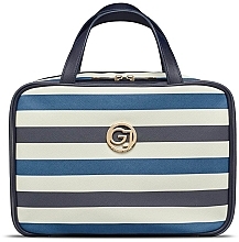 Düfte, Parfümerie und Kosmetik Kosmetiktasche - Gillian Jones Organizer Cosmeticbag With Hangup Function Dark Blue/White Stripe