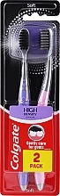 Düfte, Parfümerie und Kosmetik Zahnbürste weich High Density rosa, violet 2 St. - Colgate High Density Charcoal