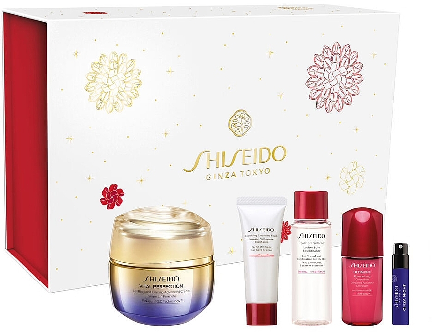 Set, 5 Produkte - Shiseido Vital Perfection & Ginza Night Eau de Parfum Intense Holiday Kit — Bild N1