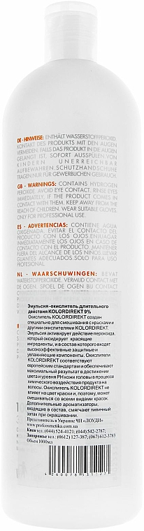 Entwicklerlotion 9% - Kolordirekt Developer Cream 30 vol — Bild N2