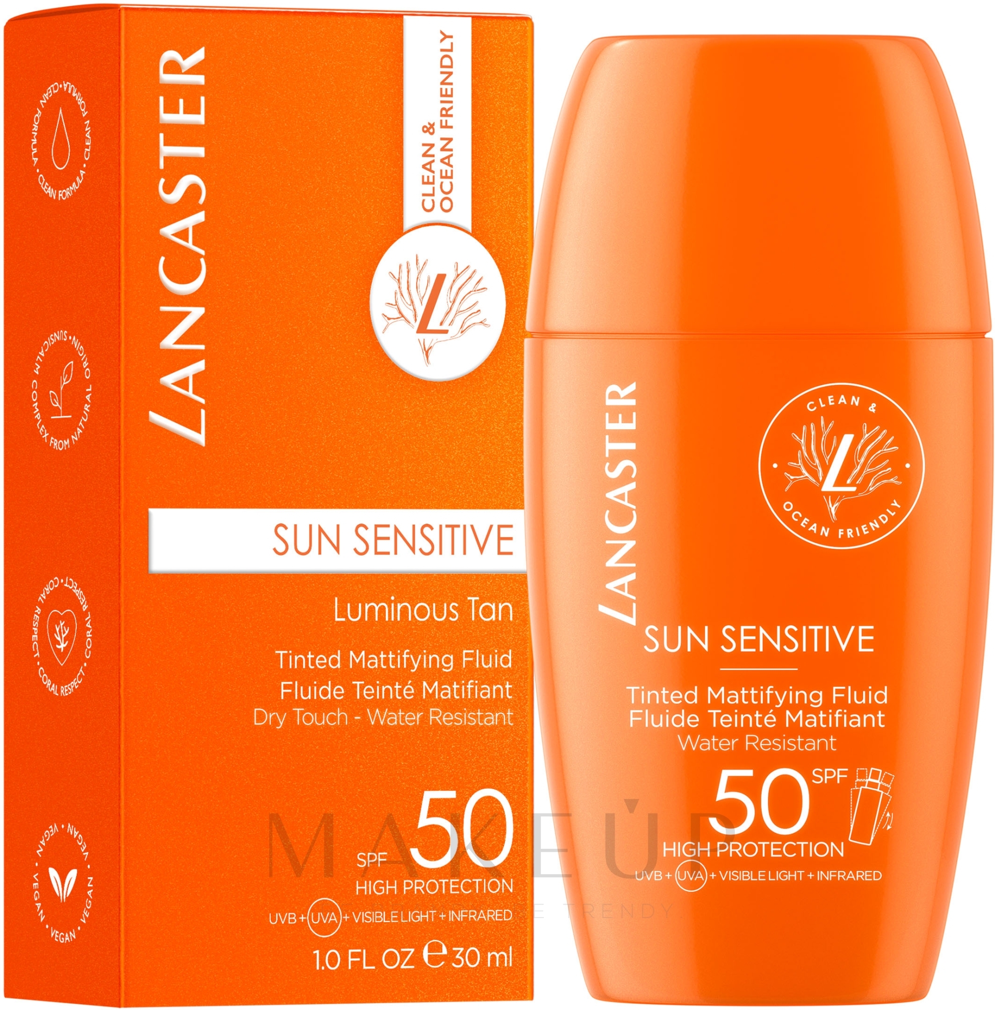 Getöntes und mattierendes Gesichtsfluid - Lancaster Sun Sensitive Tinted Mattifying Fluid SPF50 — Bild 30 ml