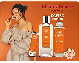 Alvarez Gomez Agua de Perfume Zafiro - Duftset (Eau de Toilette 150ml + Eau de Toilette 30ml + Körpermilch 200ml)  — Bild N1