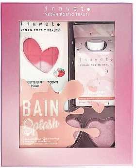 Badeset - Inuwet Strawberry Gift Set (Badeschaum 230ml + Sprudelbad-Tabletten 200g + Badebombe 2x30g)  — Bild N1