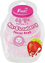 Düfte, Parfümerie und Kosmetik Tuchmaske mit Milch und Erdbeere - Moods Milk + Strawberry Facial Mask