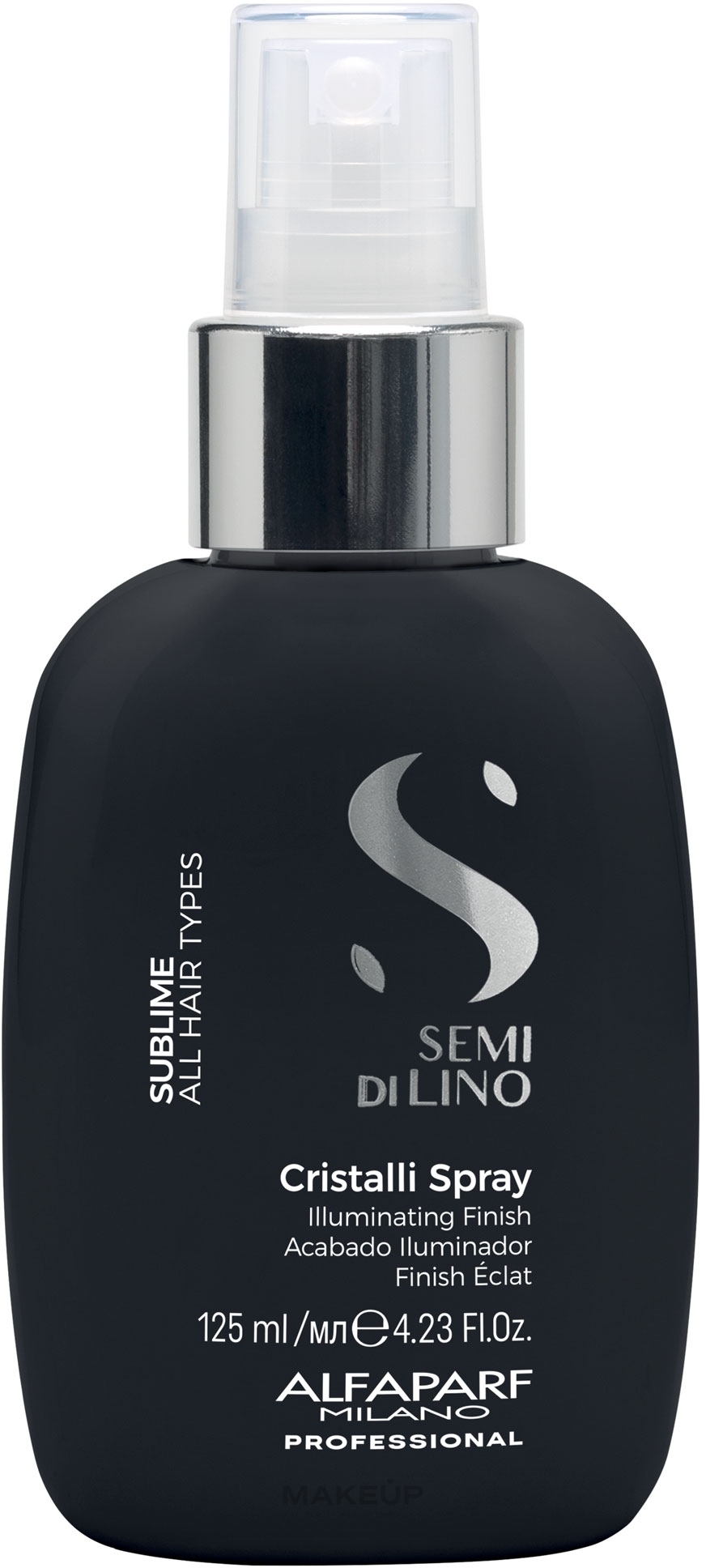 Haarspray gegen stumpfe Haare für ein strahlendes Finish - Alfaparf Semi di Lino Diamond Cristalli Spray — Bild 125 ml