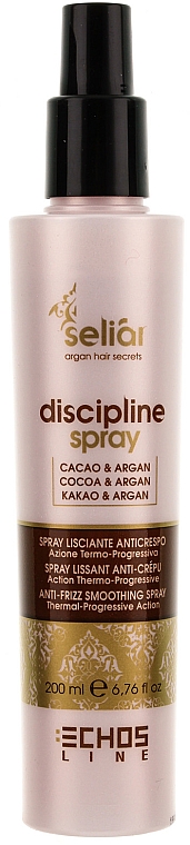 Glättendes thermoaktives Haarspray für krauses und widerspenstiges Haar mit Arganöl und Kakaobutter - Echosline Seliar Discipline — Bild N2
