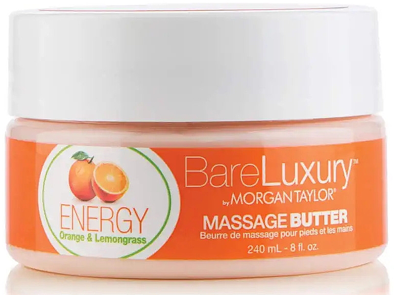 Fuß- und Handmassageöl mit Orange und Zitronengras - Morgan Taylor Bare Luxury Energy Orange & Lemongrass Massage Butter — Bild N1