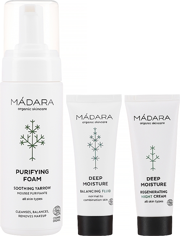 Gesichtspflegeset - Madara Cosmetics Become Organic Starter Set (Gesichtsreinigungsschäum 150ml + Gesichtsfluid 25ml + Nachtcreme 25ml) — Bild N2