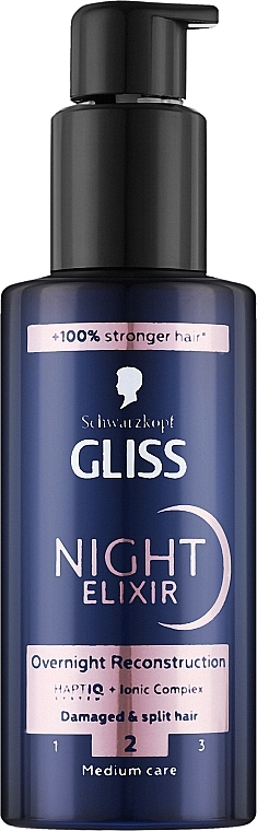 Elixier für strapaziertes Haar und Spliss - Gliss Hair Repair Night Elixir Overnight Reconstruction — Bild N1