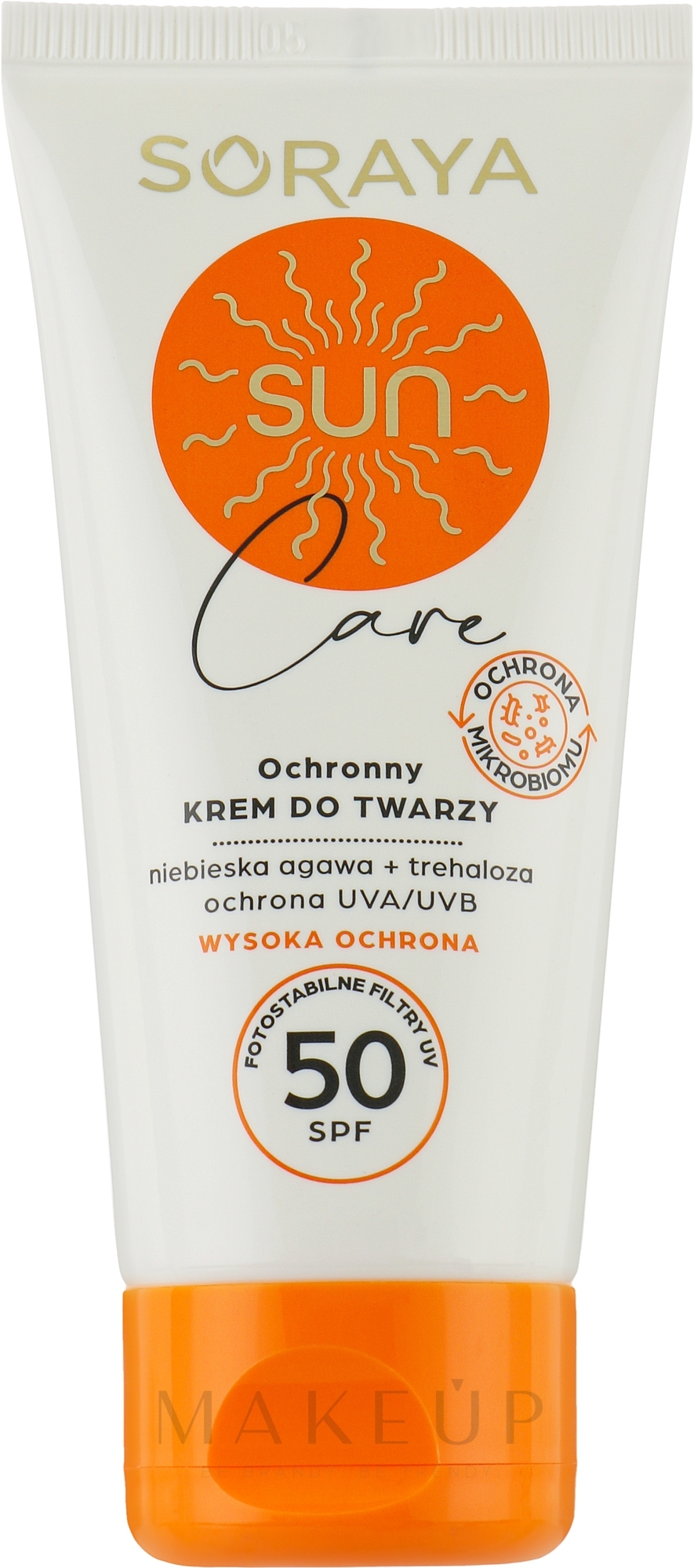 Sonnenschutzcreme für das Gesicht mit blauer Agave und Trehalase - Soraya Sun Care SPF50 — Bild 40 ml