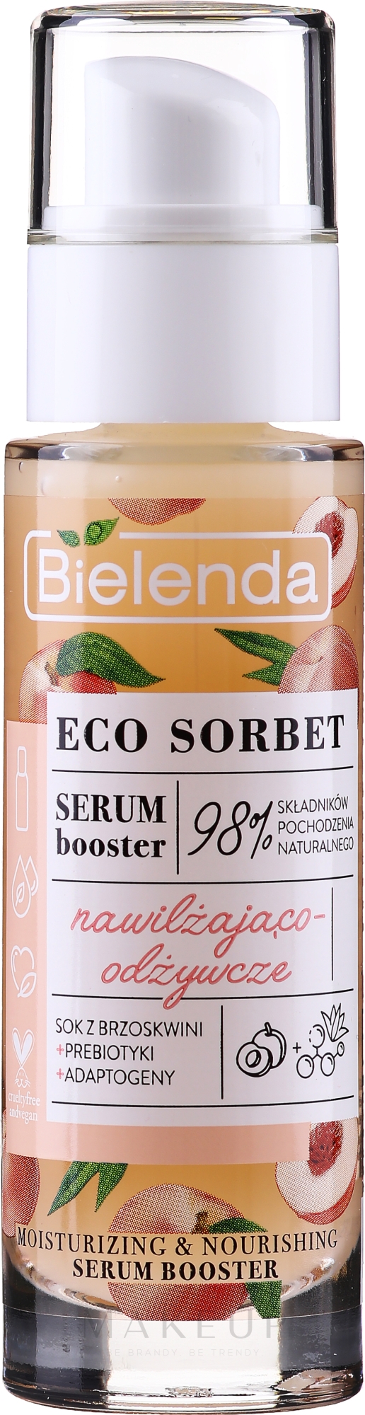 Feuchtigkeitsspendender und pflegender Serum-Booster mit Pfirsichsaft - Bielenda Eco Sorbet Moisturizing & Nourishing Serum Booster — Foto 30 ml
