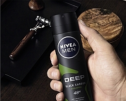 Deospray Antitranspirant - Nivea Men Deep Black Carbon Amazonia Anti-Perspirant — Bild N4