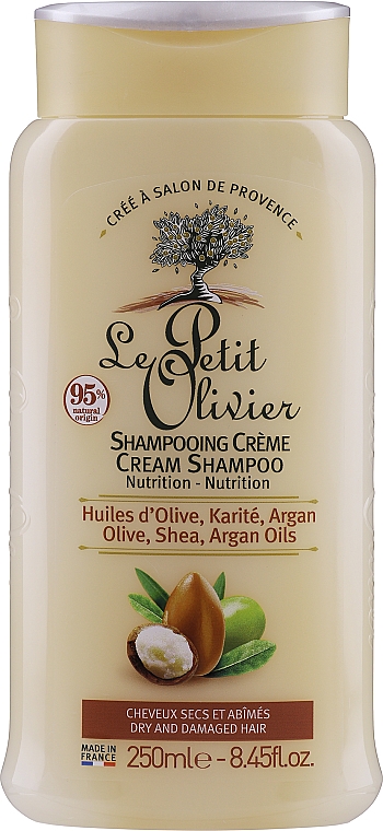 Shampoo für trockenes und strapaziertes Haar - Le Petit Olivier Olive Karite Argan Shampoo — Bild N1