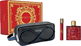 Versace Eros Flame - Duftset (Eau de Parfum 100ml + Eau de Parfum Mini 10ml + Kosmetiktasche 1 St.)  — Bild N1