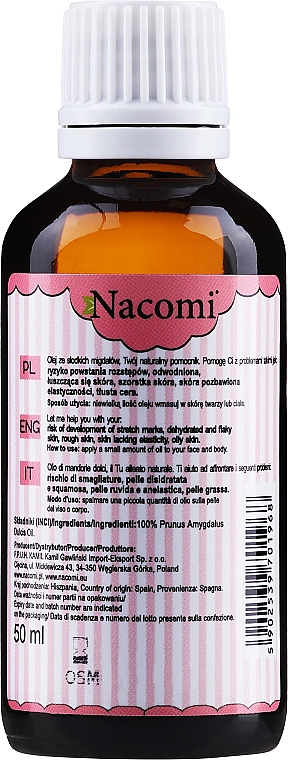 Körperöl mit süßer Mandel - Nacomi Natural — Bild N2