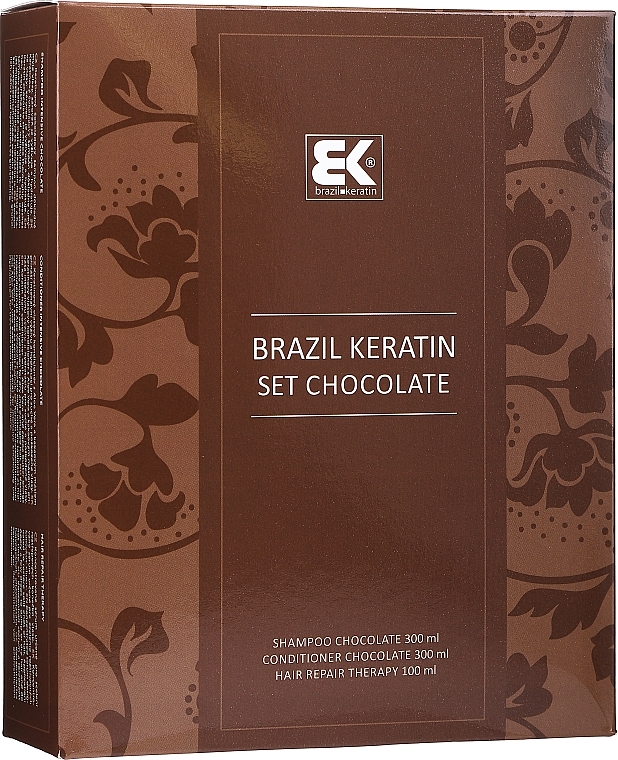Haarpflegeset - Brazil Keratin Intensive Repair Chocolate (Shampoo 300ml + Conditioner 300ml + Haarserum 100ml)