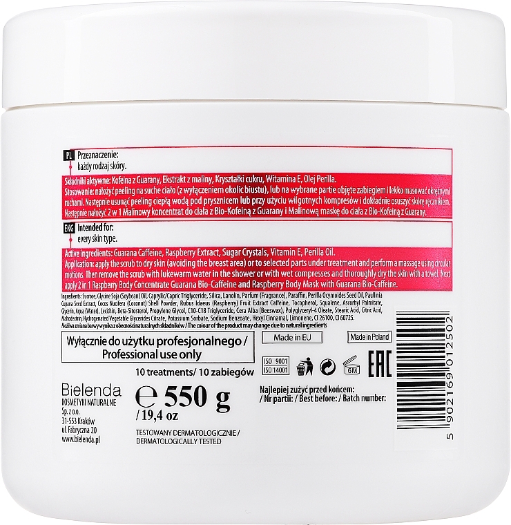 Körperpeeling mit Himbeere und Guarana Bio-Koffein - Bielenda Professional Spa & Wellness Program Raspberry Body Scrub With Guarany Bio-Caffeine — Bild N2